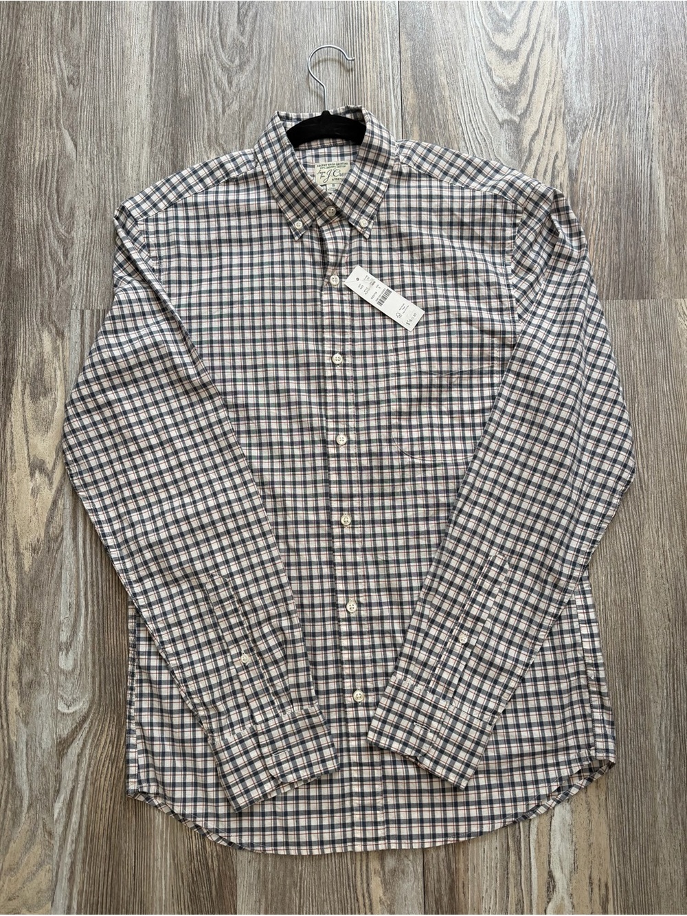 J CREW Slim Untucked Men’s Button-Down Plaid Shirt - Blue & Red